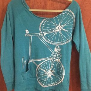 Off the Shoulder Bicycle Sweatshirt